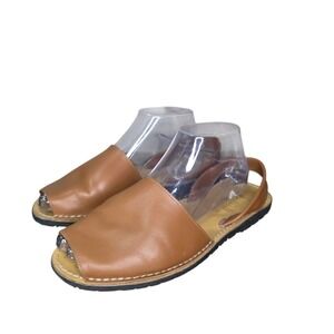 Avarca Leather Slingback Sandals Brown Made in Spain EU 41 Womens